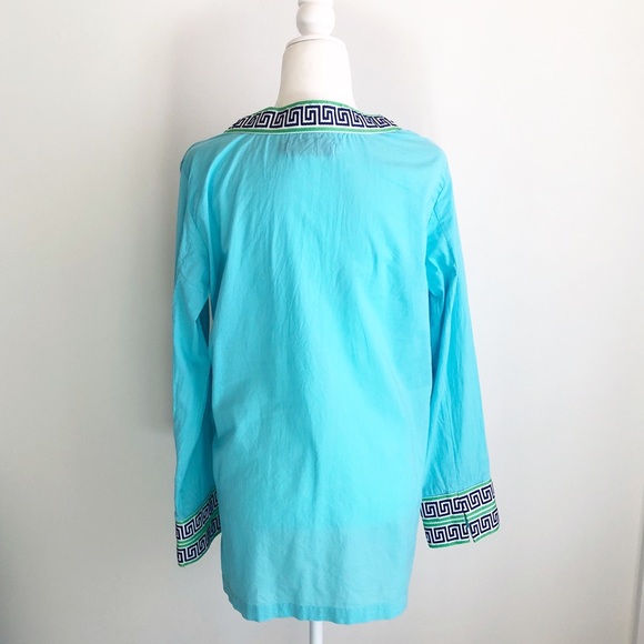 Macbeth Collection by Margaret Josephs Aqua Tunic Beach Cover Up - Picture 4 of 13